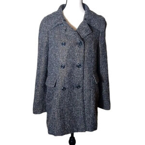 Alice + Olivia wool blend metallic tweed Peacoat jacket Women's Size‎ Medium